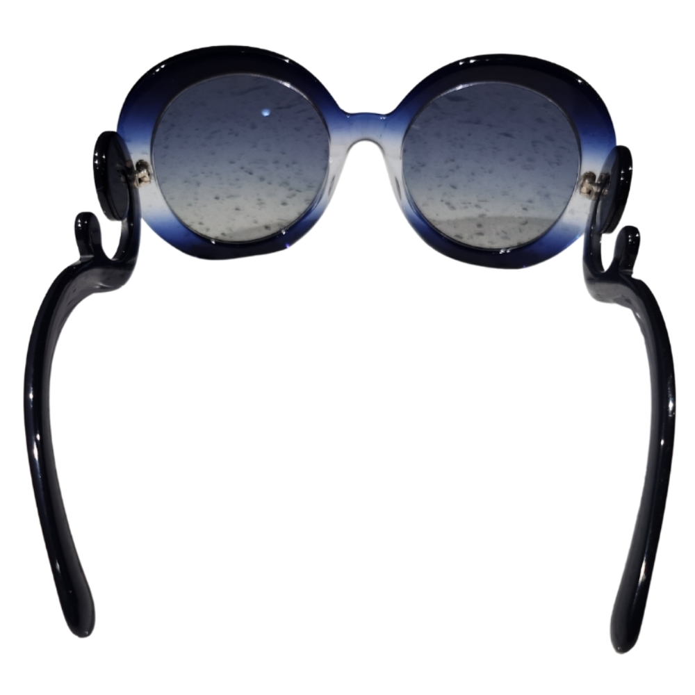 Prada Blue Round Baroque Sunglasses - Picture 3 of 10